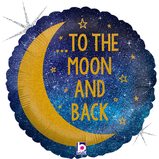 18" Love You To the Moon (double-sided) Foil Balloon
