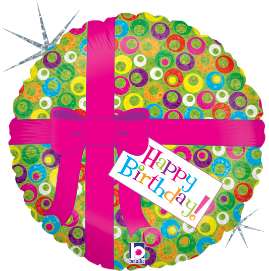 18" Pink Bow Birthday Foil Balloon