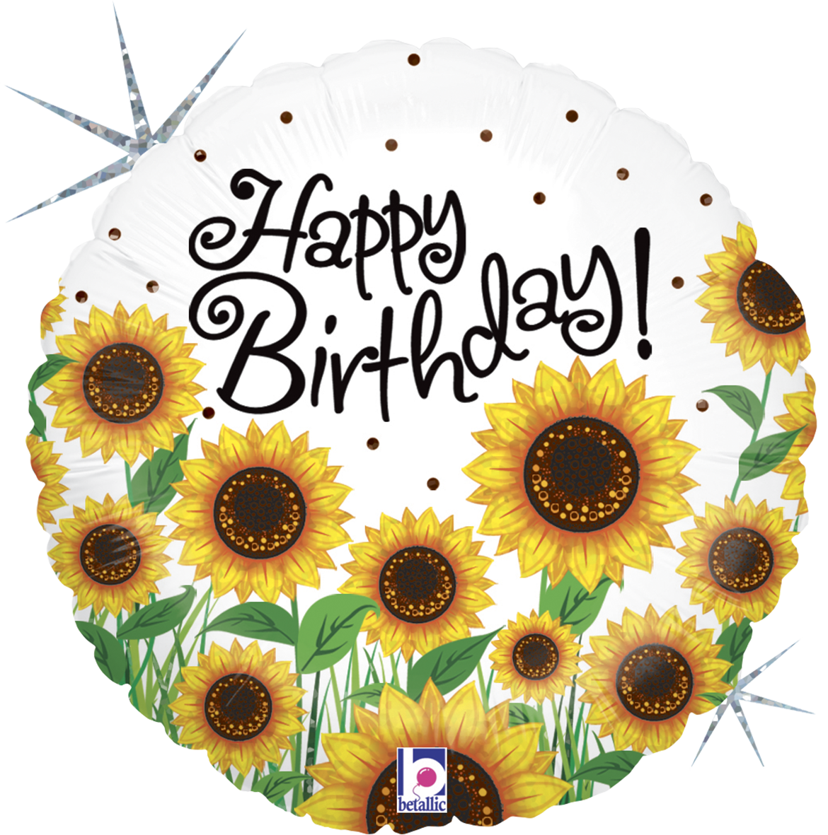 18" Sunny Sunflowers Birthday Foil Balloon