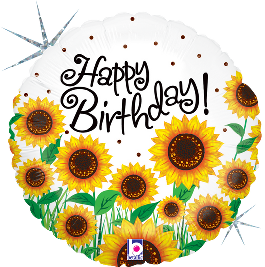 18" Sunny Sunflowers Birthday Foil Balloon