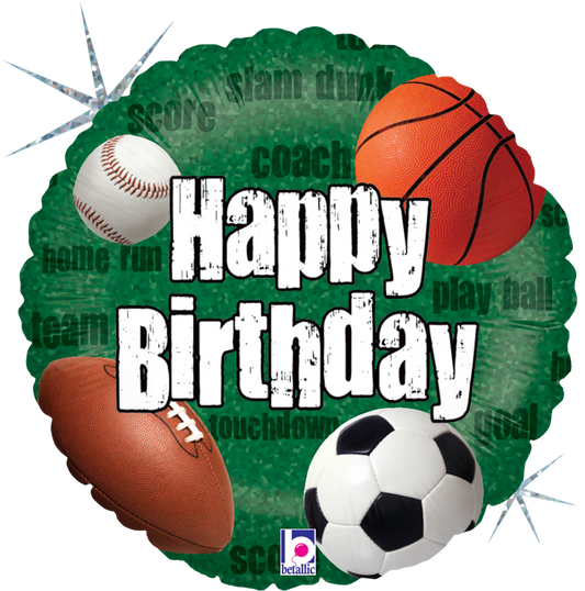 18" Holg. Sports Balls Birthday