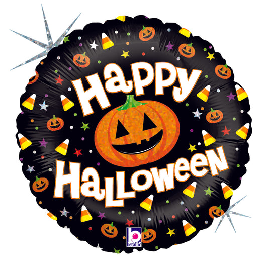 18" Happy Halloween Pumpkin Foil Balloon