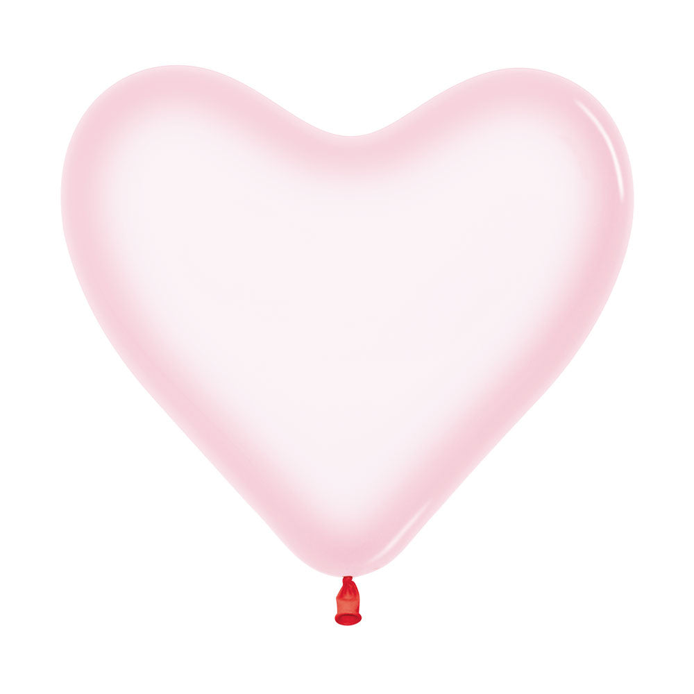 Crystal Pastel Pink Heart Latex Balloon