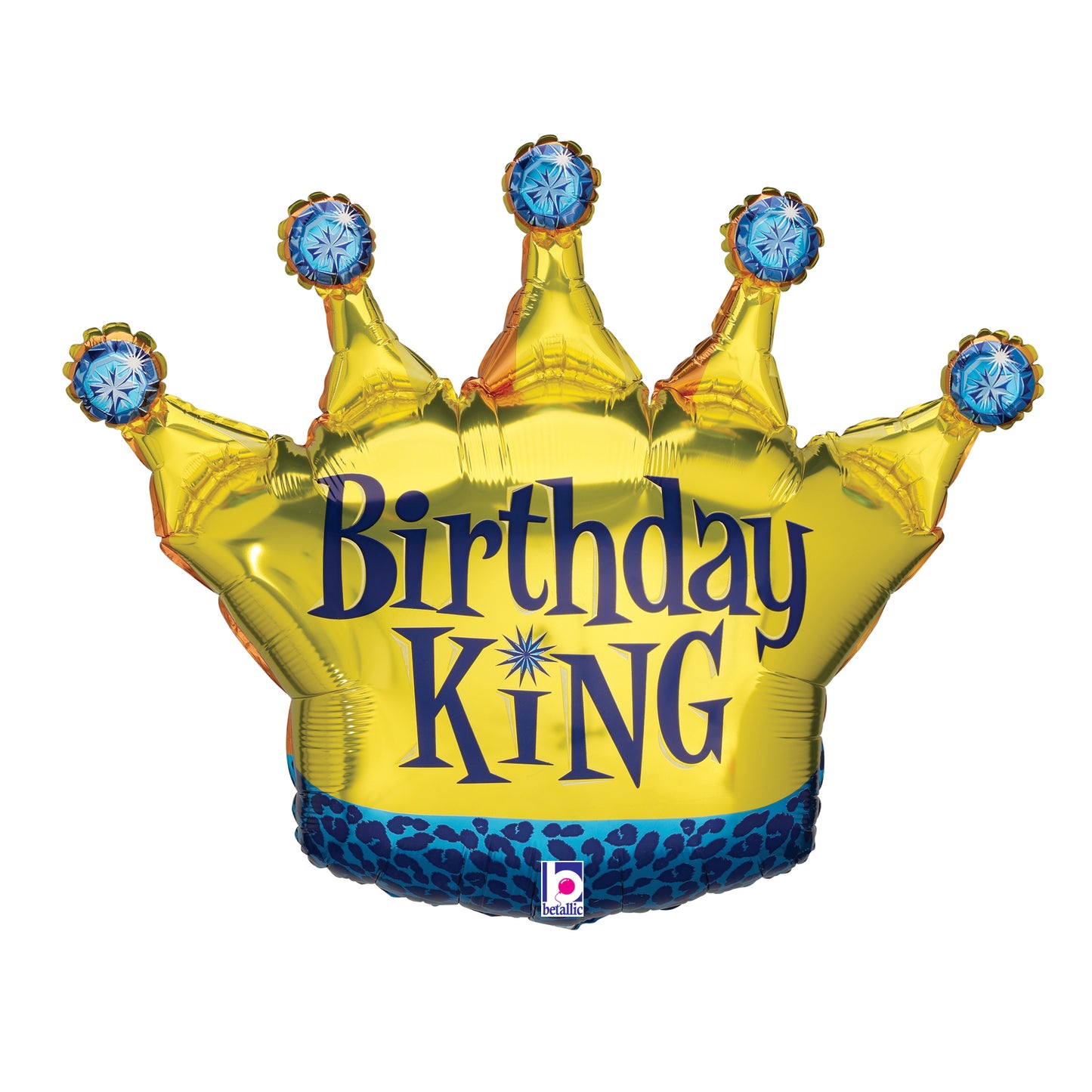36" Birthday King Crown Foil Balloon