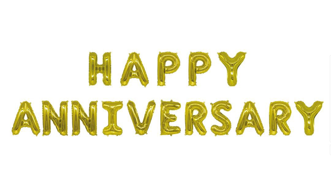 16" Happy Anniversary Phrase Foil Balloon
