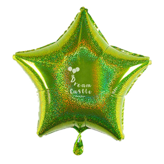 18" Holg. Lime Green Star Foil Balloon