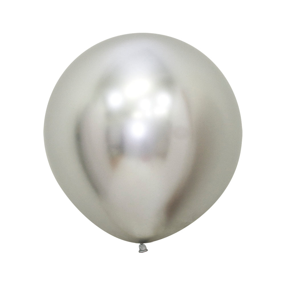 Reflex Silver Round Latex Balloon