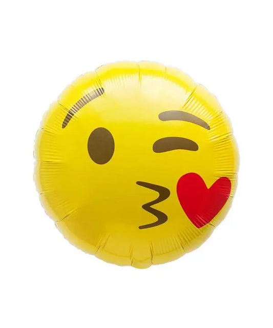 18" Emoji Kiss Foil Balloon (Shiny)